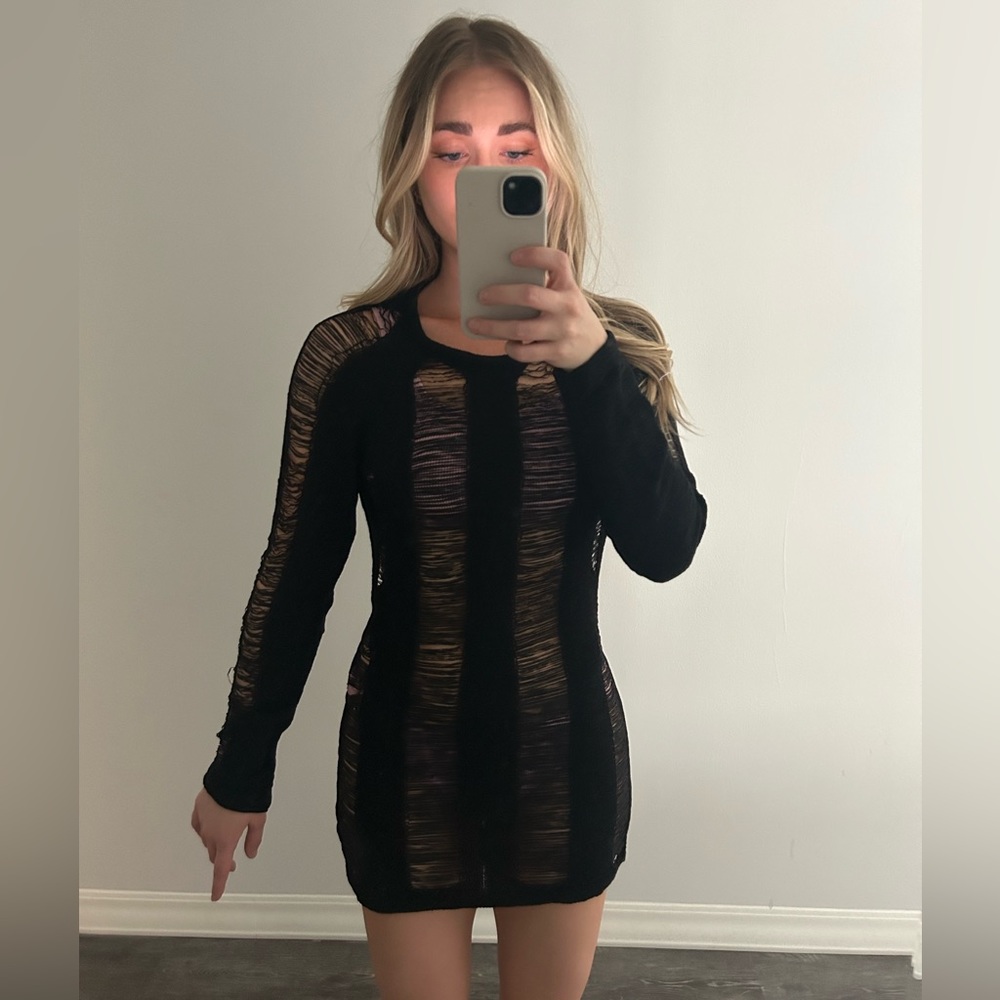 Black swimsuit coverup